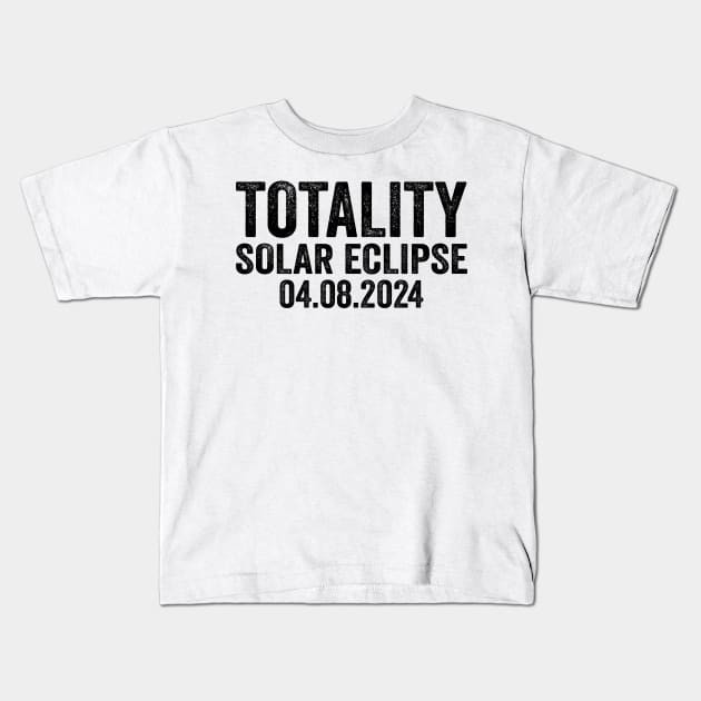 Total Solar Eclipse 2024 - Text Style Black Font Kids T-Shirt by jorinde winter designs